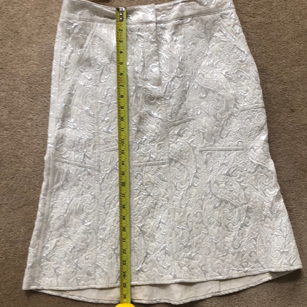 Donna Karan metallic and cream skirt